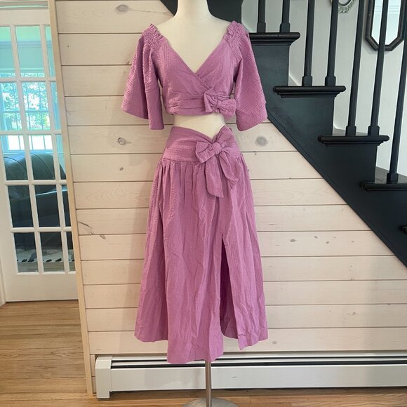 072 Free People Endless Summer Pretty In A Bow Set  in Magenta Magic Size Medium - Picture 10 of 10